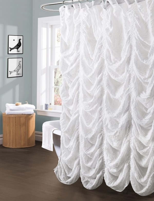 Ruffle Shower Curtain A Touch Of, Layered Shower Curtain Ideas