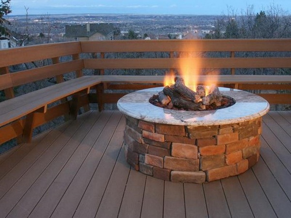 Diy propane fire pit brick concrete patio design ideas patio deck fire pit