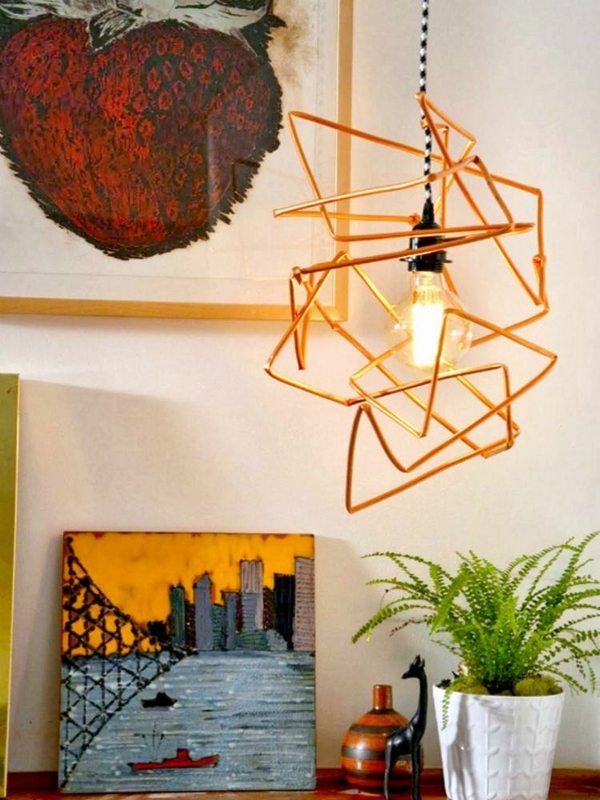 Homedecoration DIY pendant lamp copper wire living room lighting ideas