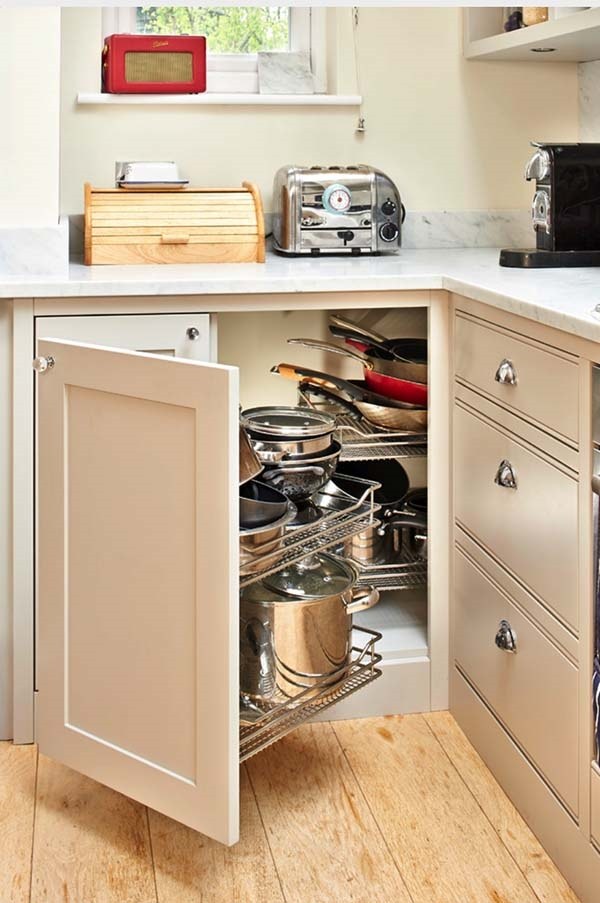Kitchen space saving ideas solutions corner cabinet caroussel