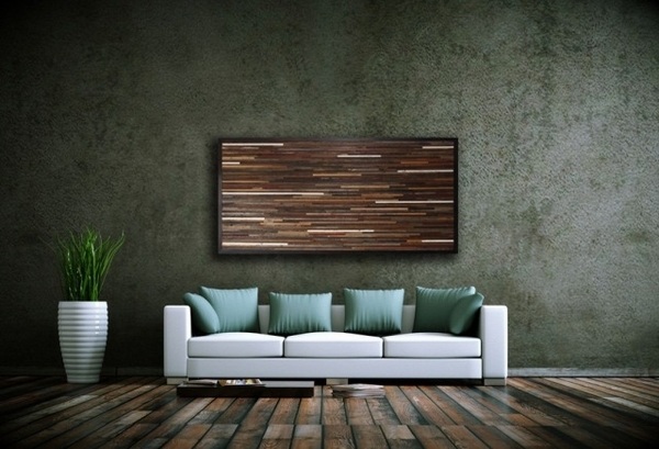 Living room decoration recycled wood modern art