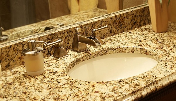 Santa Cecilia granite countertop contemporary bathroom design ideas