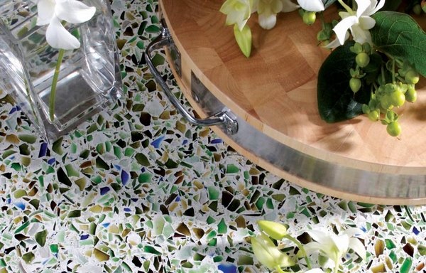 Vetrazzo green recycled glass countertop modern kitchen countertop ideas