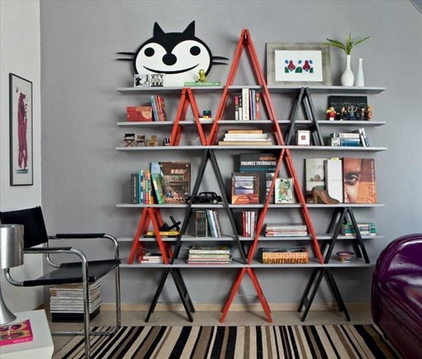 Wall decoration DIY living room wall bookshelves