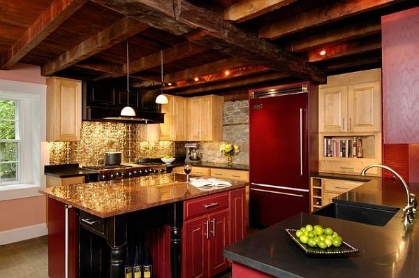 amazing kitchen designs golden pressed tin kitchen backsplash