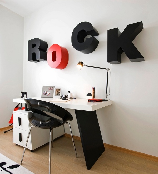 awesome modern desk wall decoration