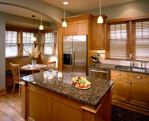 baltic brown granite countertops wood cabinets modern kitchen ideas