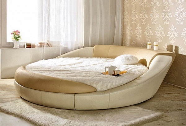 bed designs round shape white leather bed beige white bedroom interior