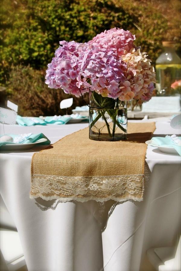 beige lace table runner decoration ideas vintage style
