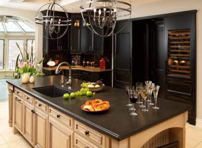 black-pearl-granite-countertops-contemporary-kitchens-large-kitchen-island