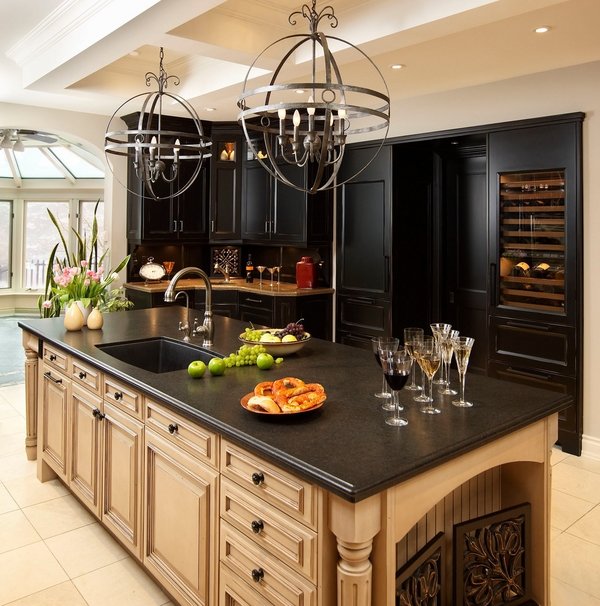 black pearl granite countertops contemporary kitchens large kitchen island