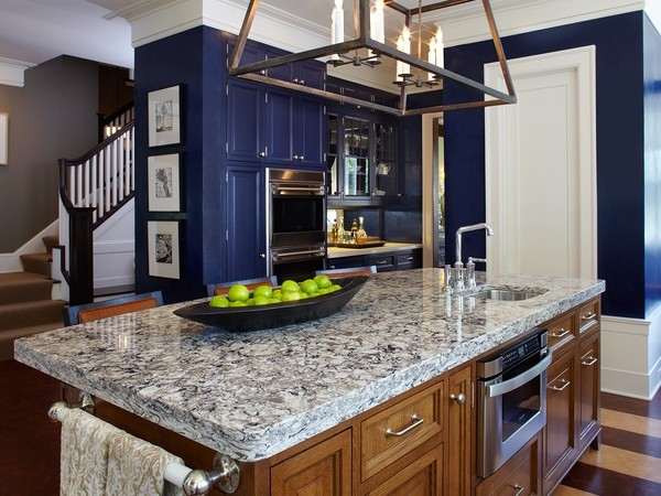 cambria quartz countertops kitchen island design ideas blue cabinets