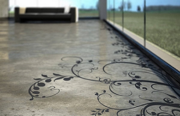 concrete decor floral pattern home decorating