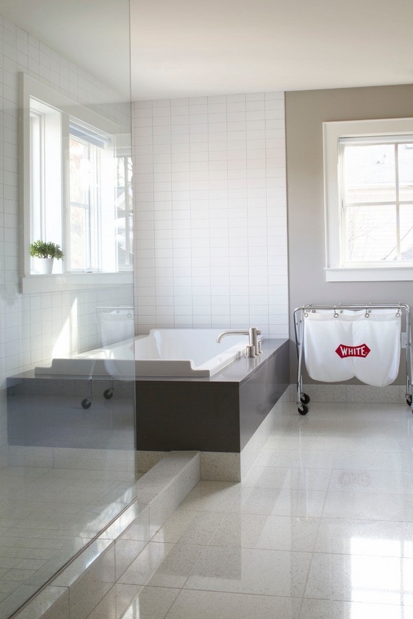 contemporary bathroom design terrazzo floor minimalist bathroom