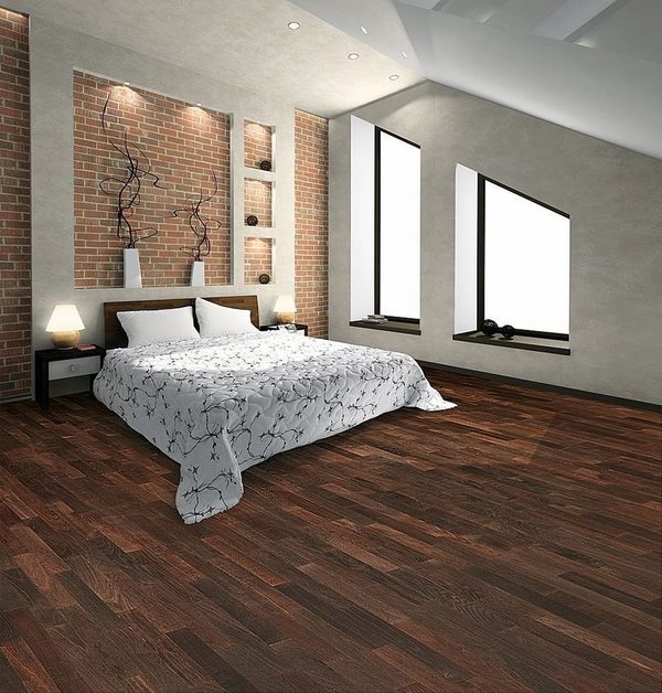 contemporary bedroom ideas unfinished hardwood decorative brick wall