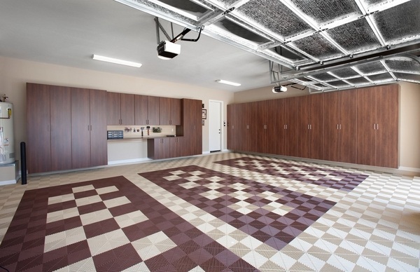 modern garage and shed trax tile floor garage storage ideas