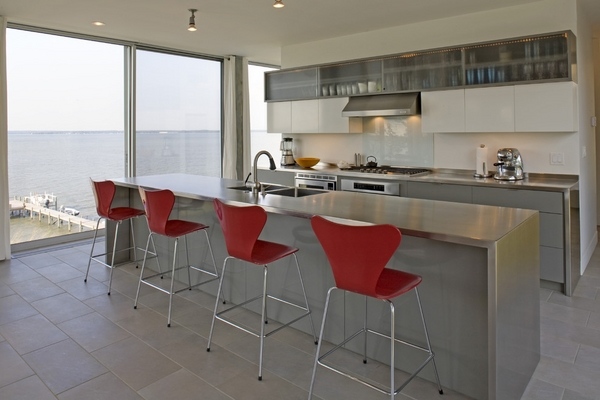 contemporary kitchen design ideas minimalist kitchens steel countertops modern bar stools