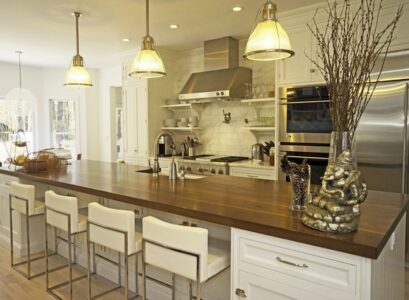 contemporary-kitchen-interior-white-kitchen-furniture-kitchen island-countertop-wood