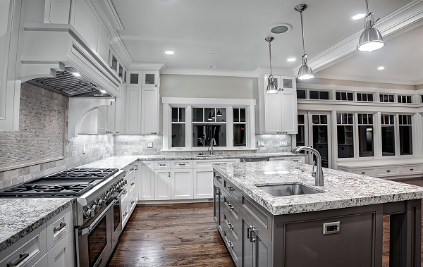 White Ice Granite Countertops For A, White Kitchen Cabinets With Dark Gray Granite Countertops