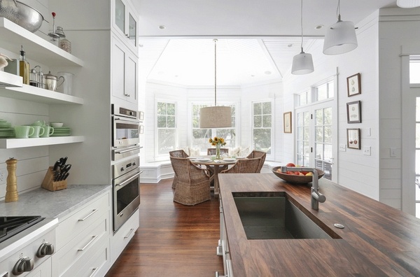 elegant kitchen design white cabinets wood island