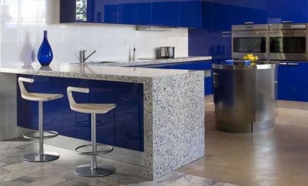 contemporary kitchens recycled glass countertops green environment designs