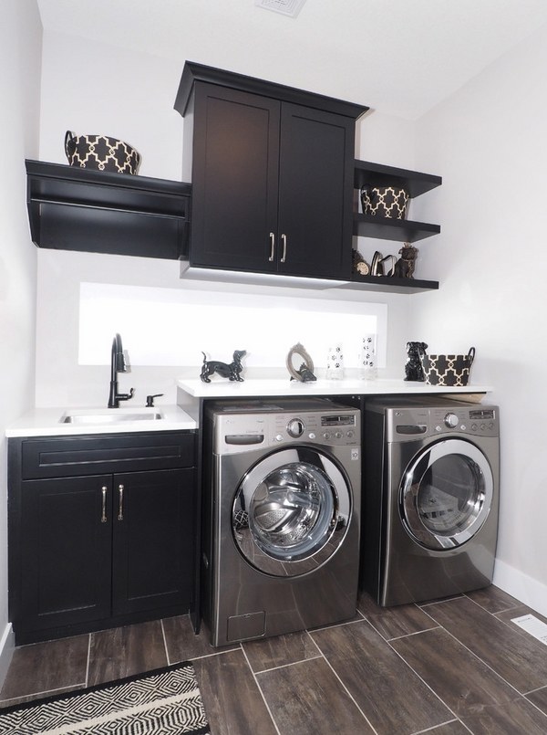 contemporary ideas black cabinets shelves sink