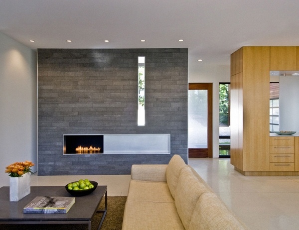 contemporary living room design modern fireplace beige sofa glossy