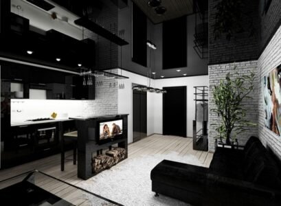 cool-bachelor-pad-design-black-white-interior-sofa-brick-walls
