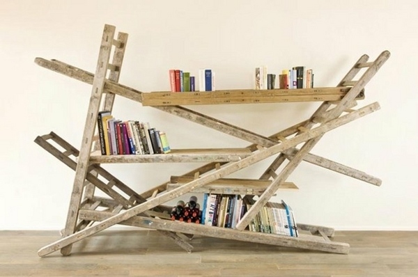 cool bookshelf rustic design space saving storage ideas