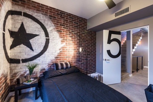 cool teen bedrooms designs brick wall creative wall decoration