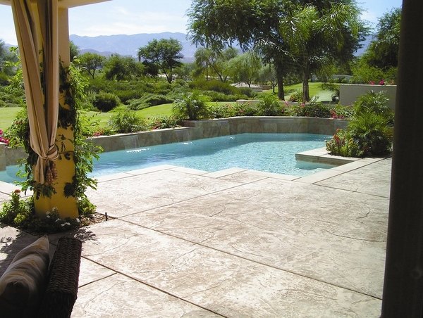 garden pool ideas concrete patio flooring modern desings