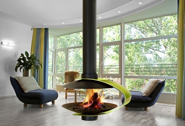 gas burning open fireplace suspended fireplace designs
