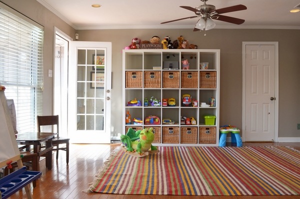 kids playroom ideas toys storage ideas open shelves baskets