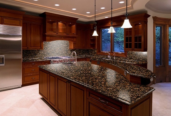 Baltic Brown Granite Countertops, What Color Cabinets With Dark Brown Countertops