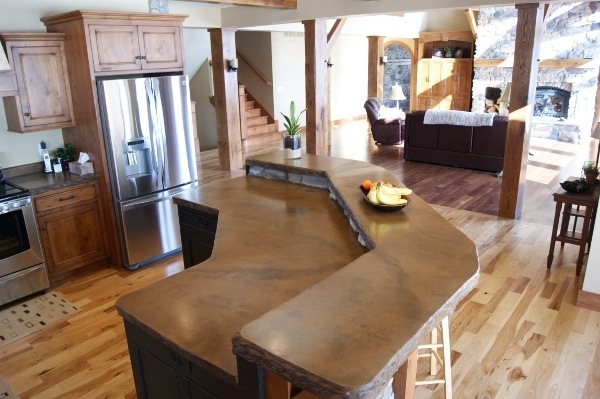 kitchen countertops stained concrete countertop island breakfast bar