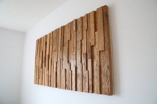 living room wall art ideas natural wood reclaimed wood 