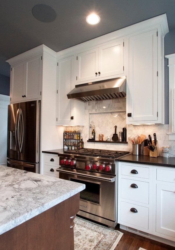 modern kitchen ideas white kitchen cabinets black pearl granite countertop