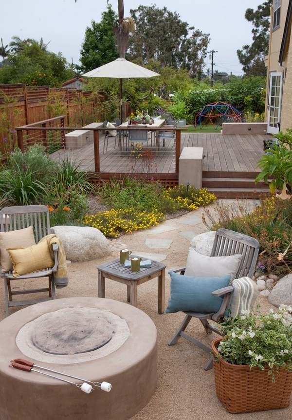 patio design garden decoration DIY pit ideas round shape