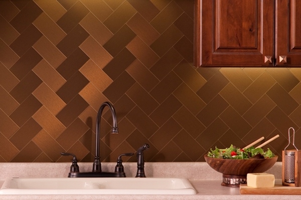 peel and stick  tiles tin backsplash