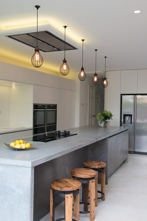 poured-concrete-countertops kitchen countertops ideas contemporary kitchen design ideas