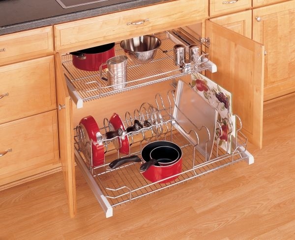 pull out cookware organizer kitchen saving solutions cabinet organizers