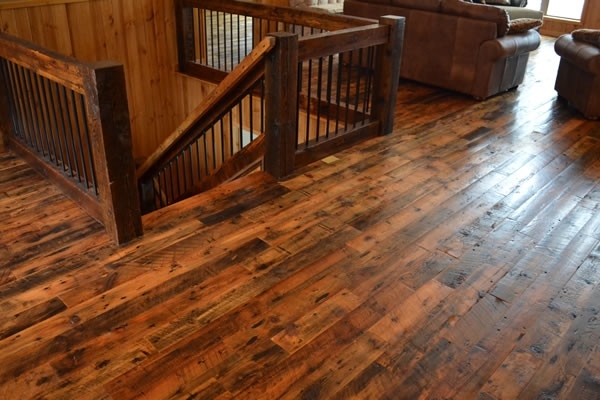 reclaimed pine flooring rustic interior design