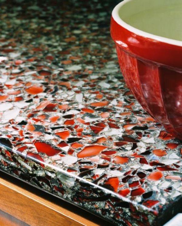 recycled glass countertops eco friendly countertops materials green kitchen