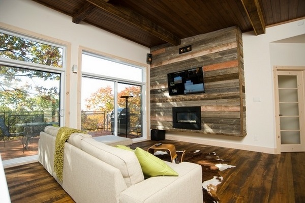 rustic decor wood floor fireplace