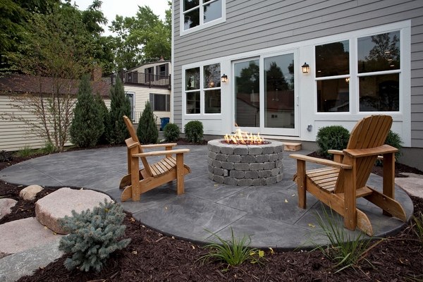 small patio design ideas concrete ideas firepit