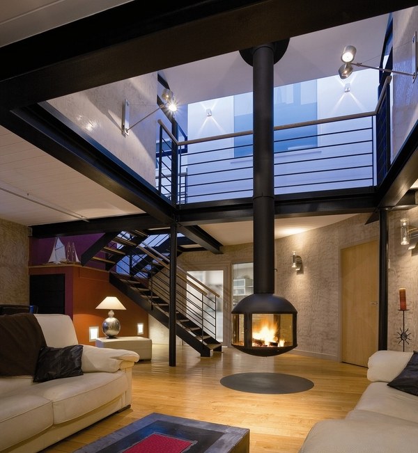hanging fireplace designs modern home interior ideas