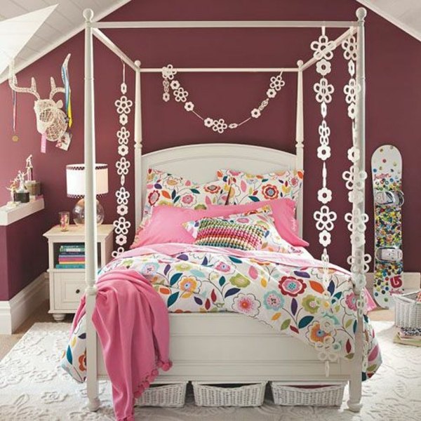 teen girl bedroom decorating poster bed decor wall colors