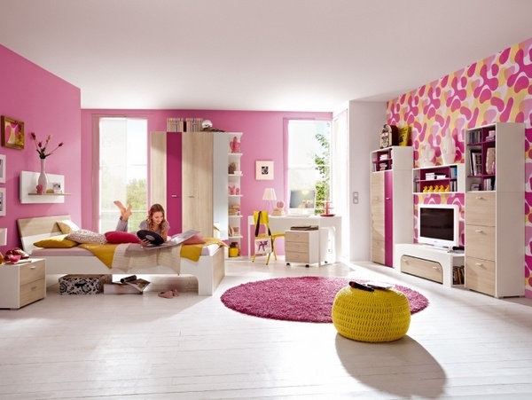 teen girl bedroom furniture pink walls white furniture pink rug