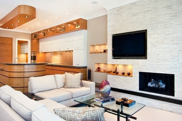 tv mounted over fireplace contemporary living room ideas white sofa set