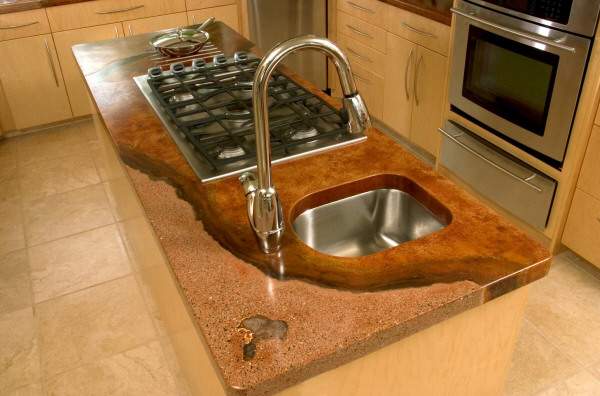 unique stained concrete countertops ideas contemporary kitchens affordable countertops
